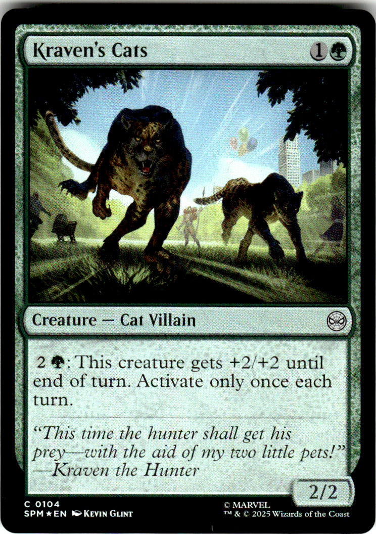 Kraven's Cats Marvel's Spider-Man 104 C Foil Magic: The Gathering Near Mint