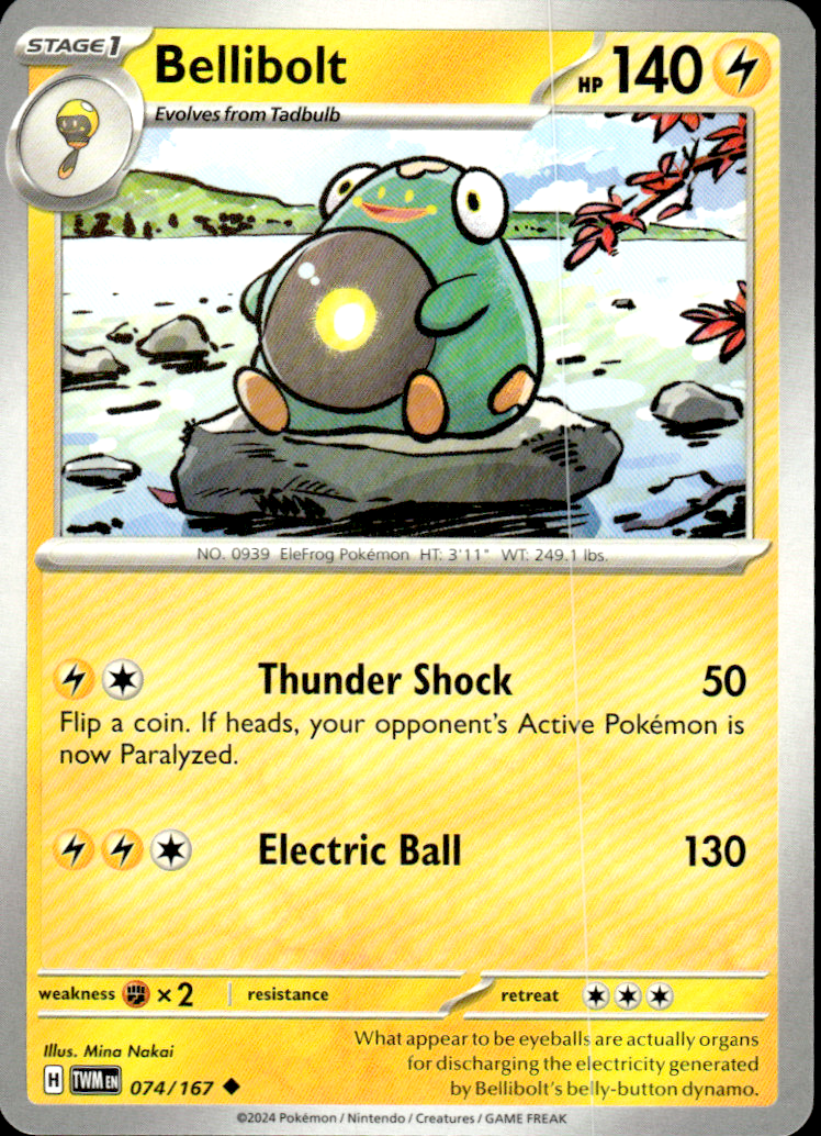 Bellibolt Twilight Masquerade 074/167 Uncommon Pokémon — English Near Mint