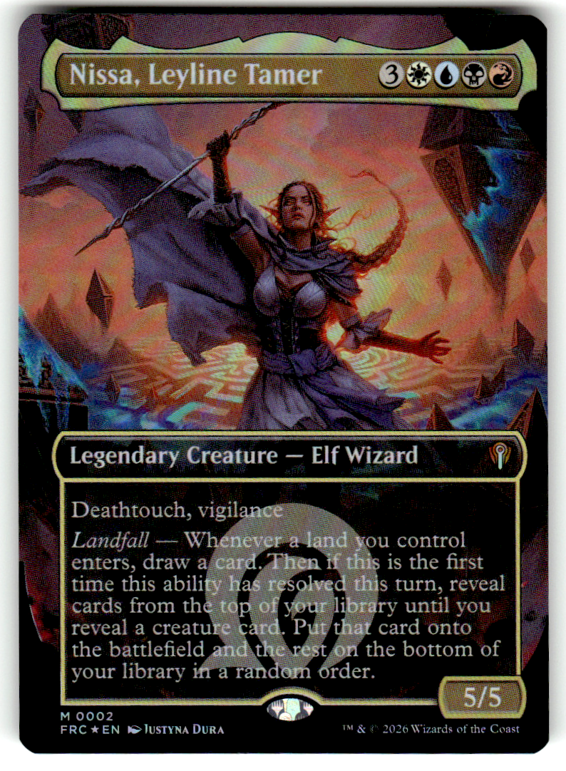Nissa, Leyline Tamer (Borderless) Commander: Reality Fracture 2 M Foil Near Mint