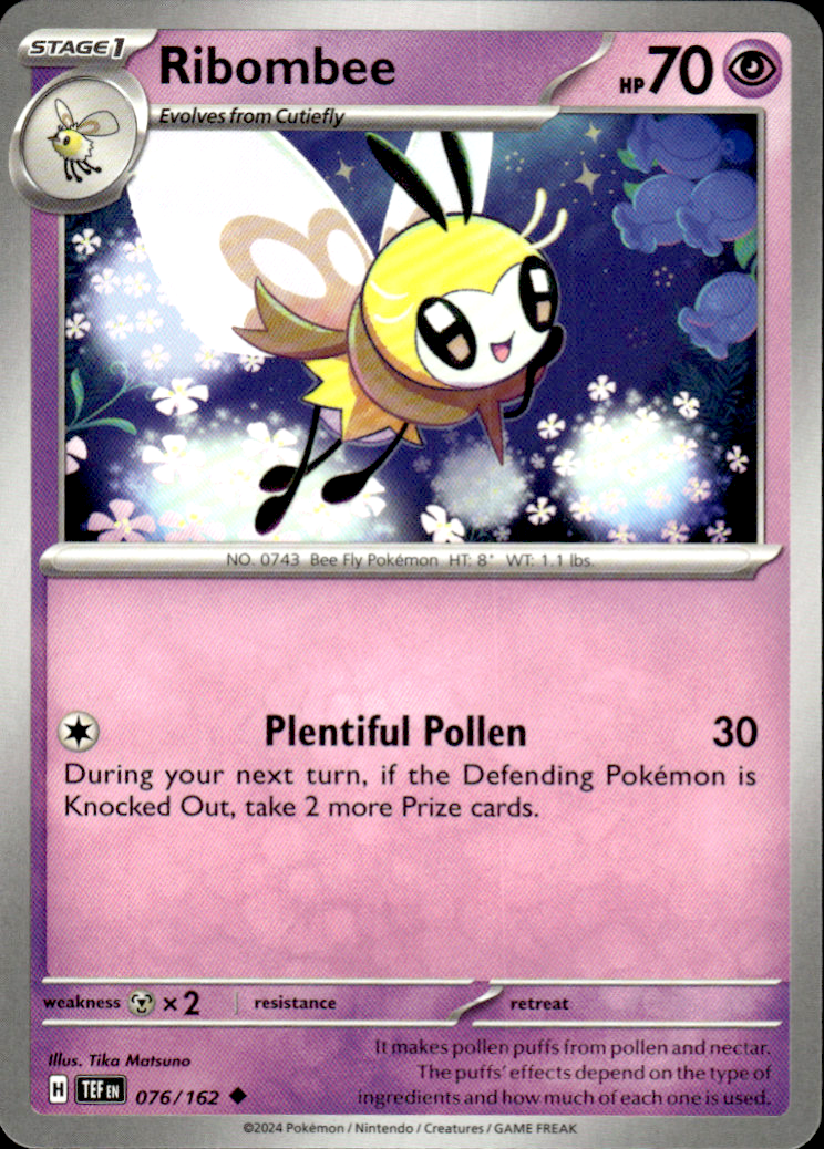 Ribombee Temporal Forces 076/162 Uncommon Pokémon — English Near Mint