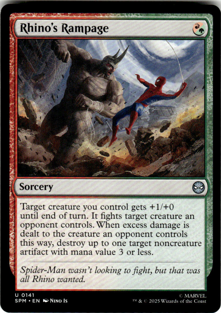 Rhino's Rampage Marvel's Spider-Man 141 U Magic: The Gathering Near Mint