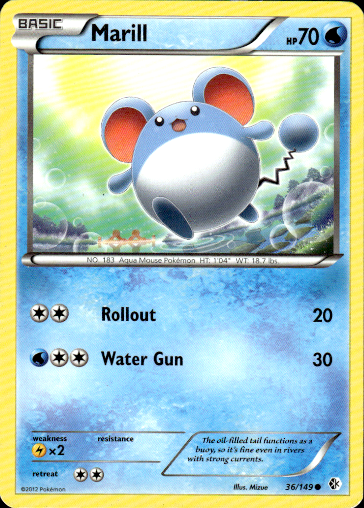 Marill Boundaries Crossed 36/149 Common Pokémon — English Moderately Played