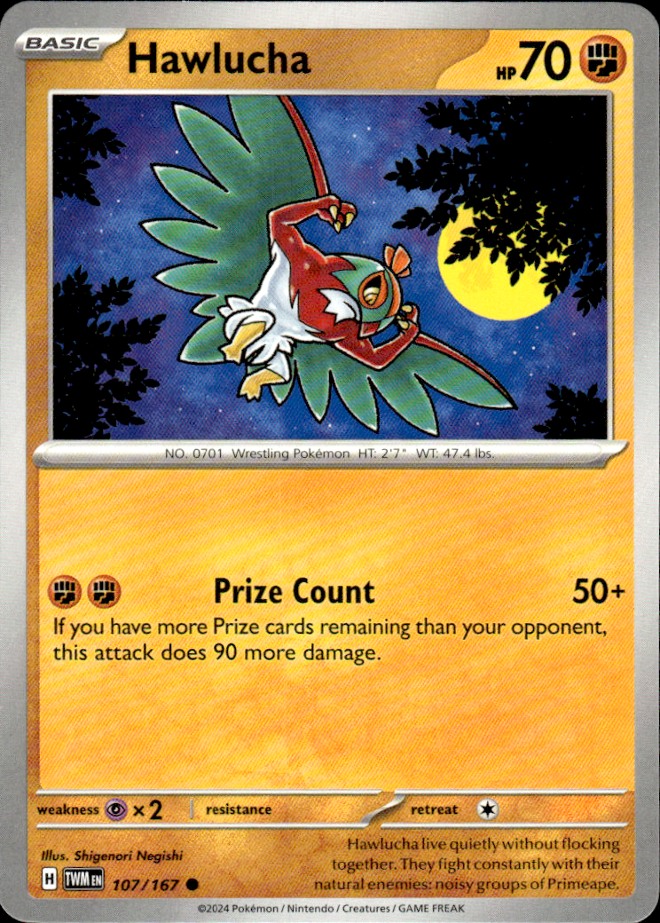 Hawlucha Twilight Masquerade 107/167 Common Pokémon — English Near Mint