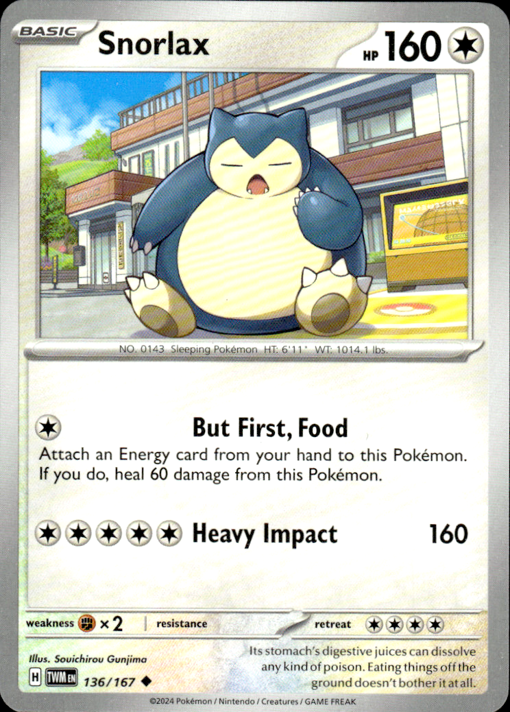 Snorlax Twilight Masquerade 136/167 Uncommon Pokémon — English Near Mint