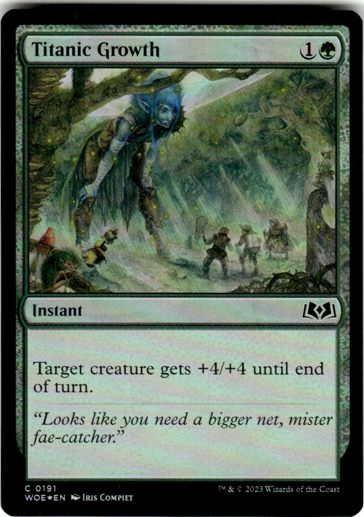 Titanic Growth Wilds of Eldraine 191 C Foil Magic: The Gathering Near Mint