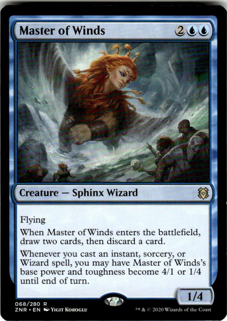 Master of Winds Zendikar Rising 68 R Magic: The Gathering Near Mint