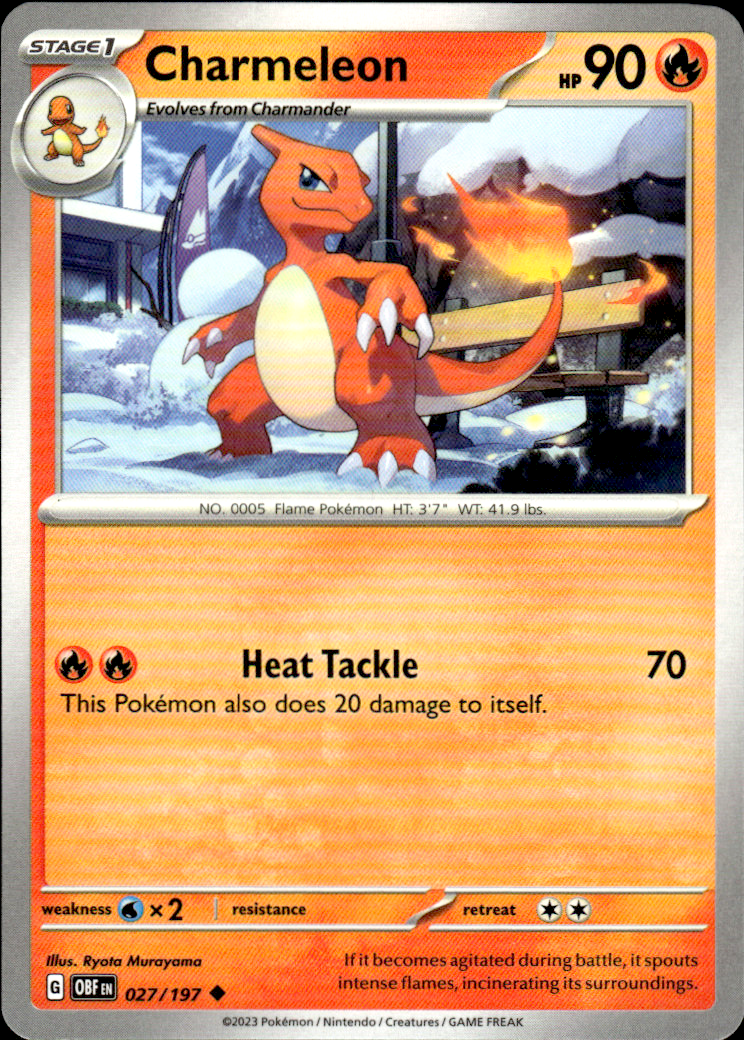 Charmeleon Obsidian Flames 027/197 Uncommon Pokémon — English Near Mint