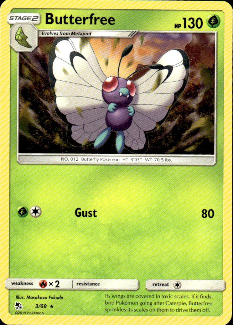 Butterfree Hidden Fates 3/68 Rare Pokémon — English Near Mint
