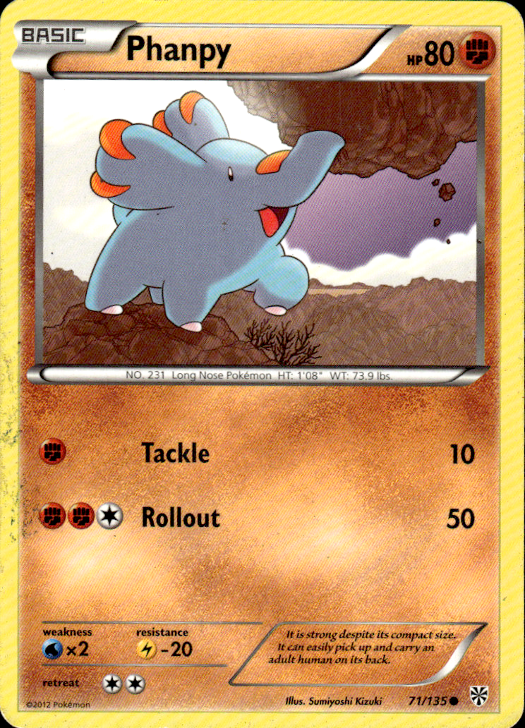 Phanpy Plasma Storm 71/135 Common Pokémon — English Heavily Played