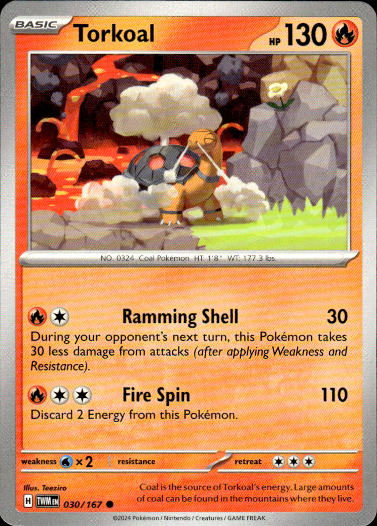 Torkoal Twilight Masquerade 030/167 Common Pokémon — English Near Mint