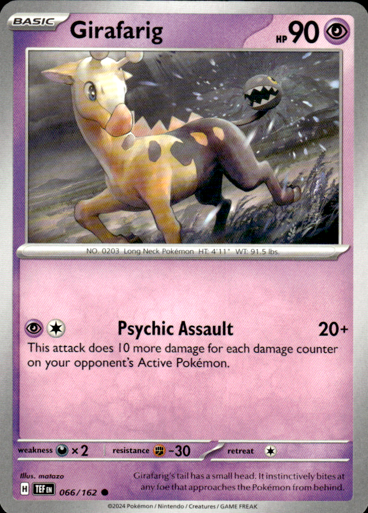 Girafarig Temporal Forces 066/162 Common Pokémon — English Near Mint