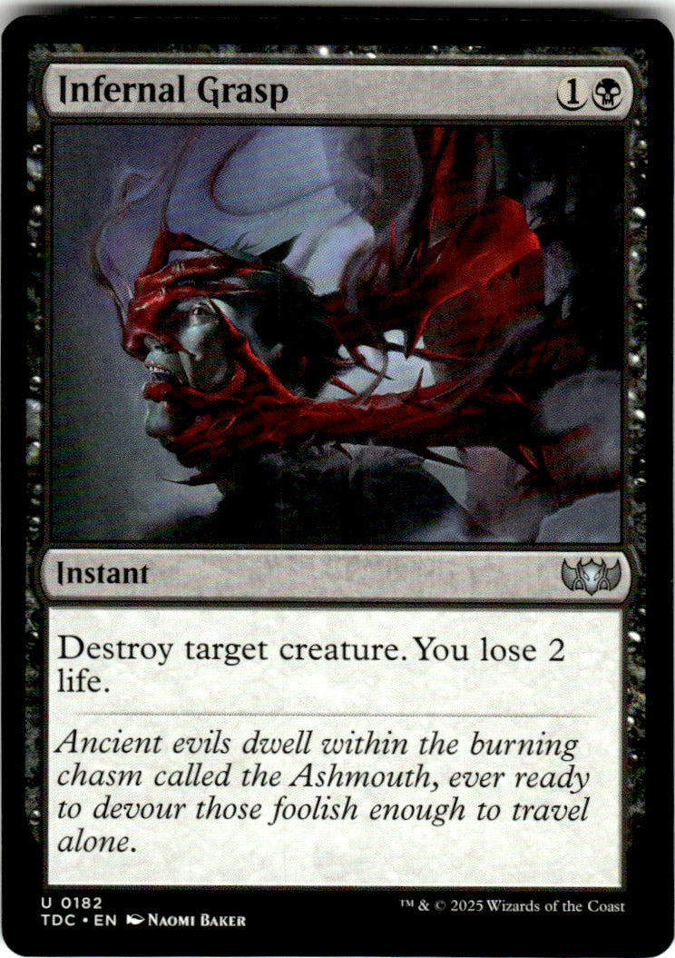 Infernal Grasp Commander: Tarkir: Dragonstorm 182 U Magic: The Gathering