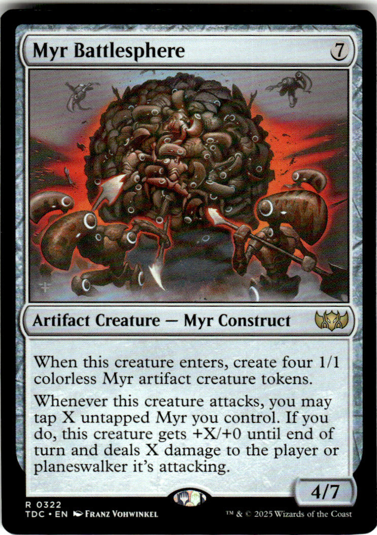 Myr Battlesphere Commander: Tarkir: Dragonstorm 322 R Magic: The Gathering