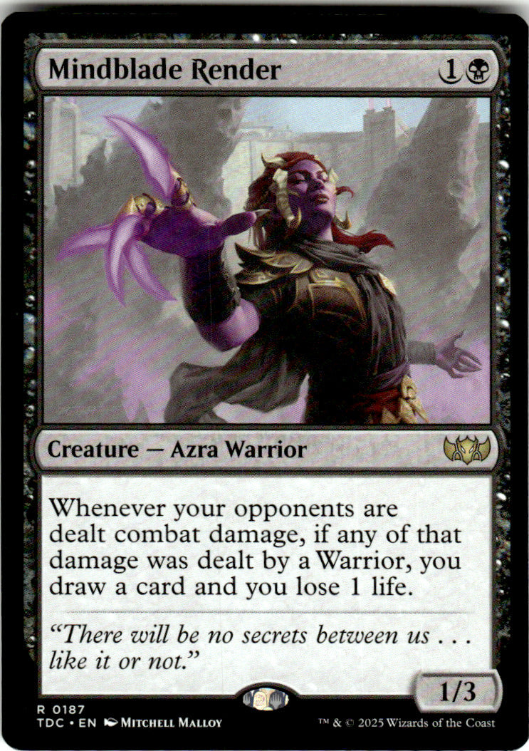 Mindblade Render Commander: Tarkir: Dragonstorm 187 R Magic: The Gathering