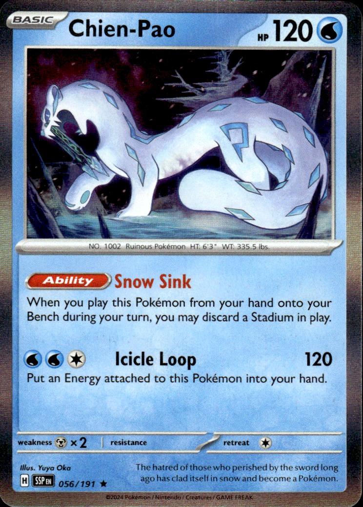 Chien-Pao Surging Sparks 056/191 Rare Holo Pokémon — English Near Mint
