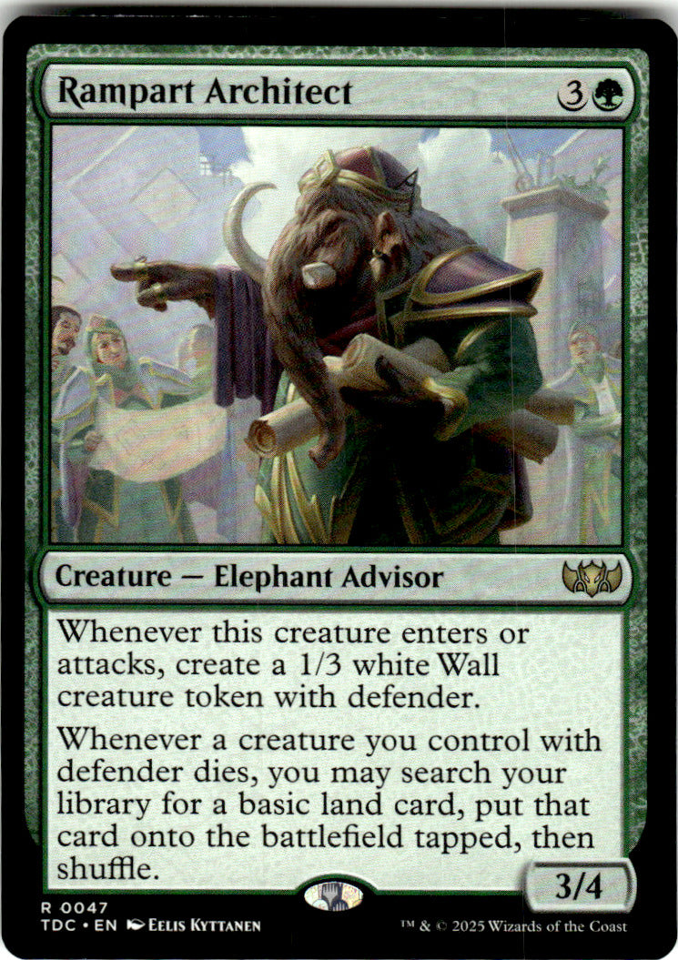 Rampart Architect Commander: Tarkir: Dragonstorm 47 R Magic: The Gathering