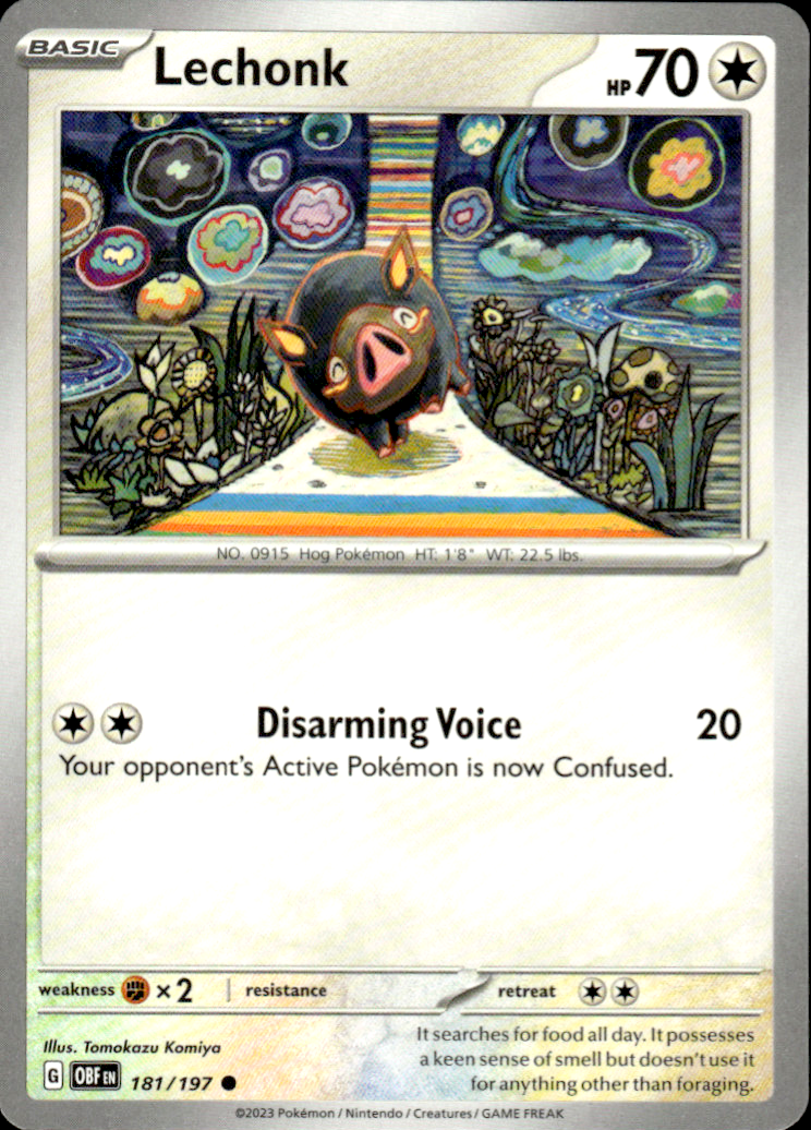 Lechonk Obsidian Flames 181/197 Common Pokémon — English Near Mint