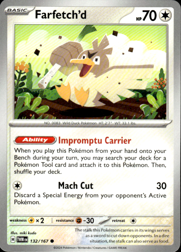 Farfetch'd Twilight Masquerade 132/167 Common Pokémon — English Near Mint