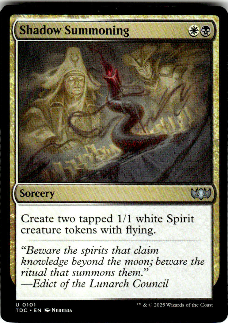 Shadow Summoning Commander: Tarkir: Dragonstorm 101 U Magic: The Gathering