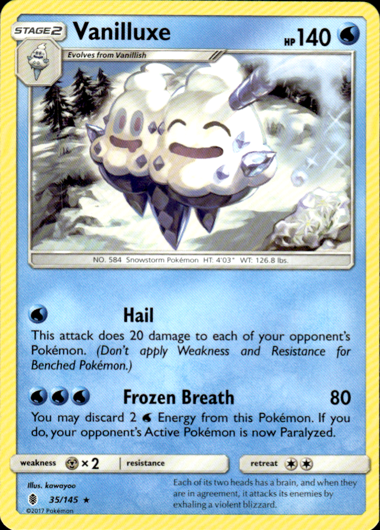 Vanilluxe SM - Guardians Rising 35/145 Rare Pokémon — English Near Mint