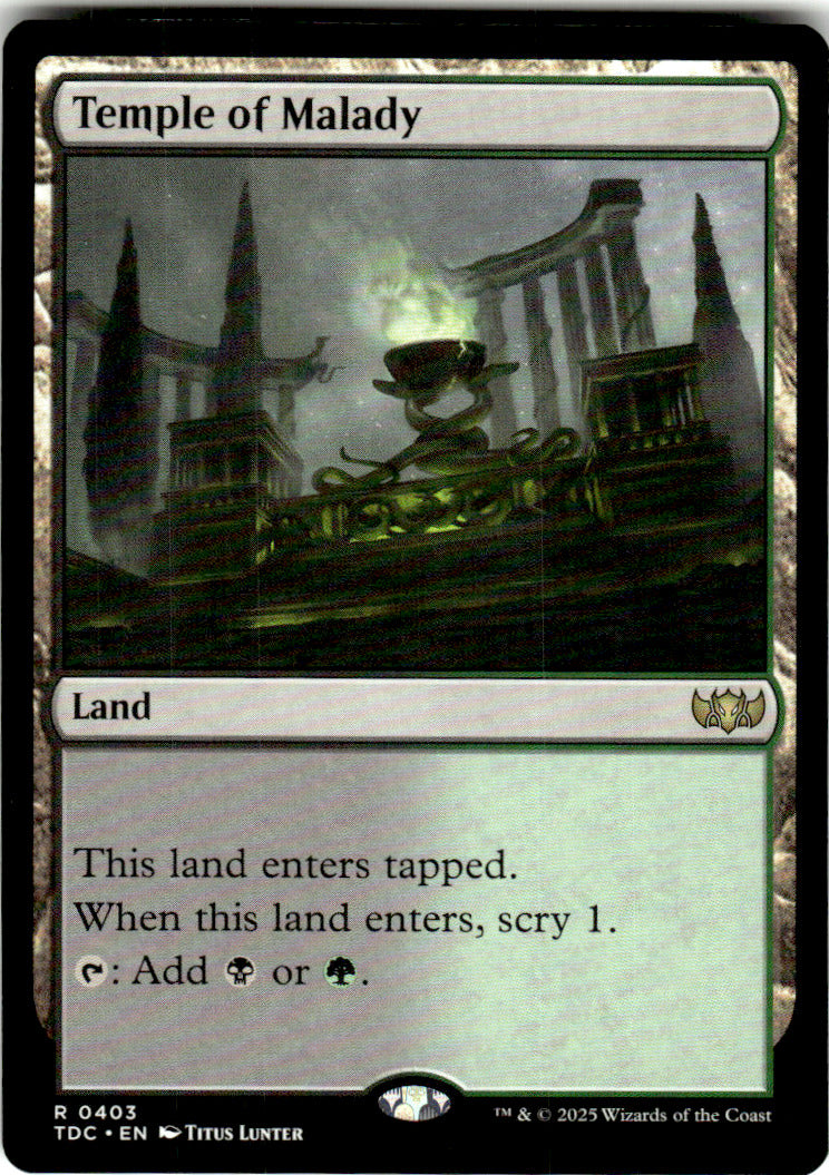 Temple of Malady Commander: Tarkir: Dragonstorm 403 R Magic: The Gathering