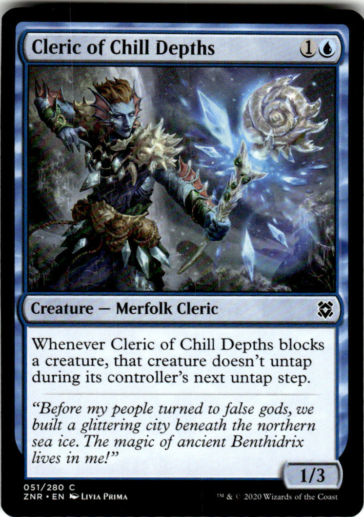 Cleric of Chill Depths Zendikar Rising 51 C Magic: The Gathering Near Mint