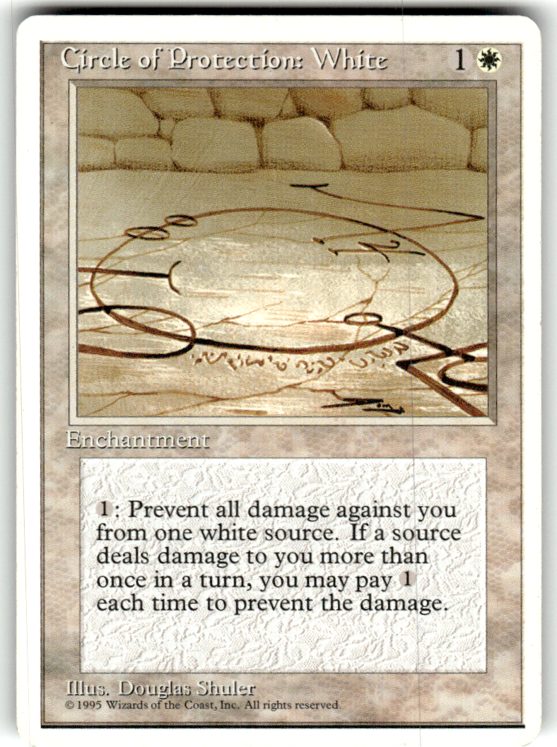 Circle of Protection: White Fourth Edition C Magic: The Gathering Lightly Played