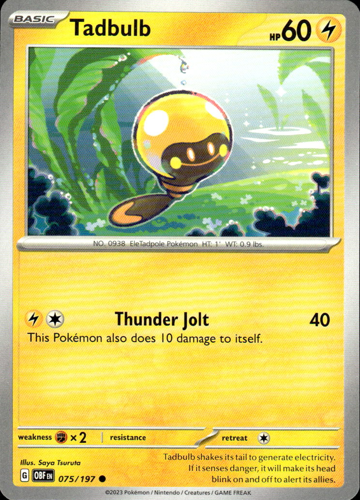 Tadbulb Obsidian Flames 075/197 Common Pokémon — English Near Mint
