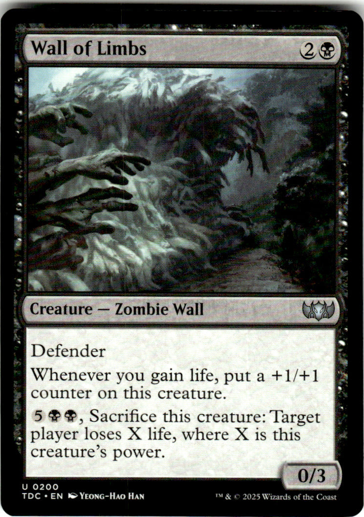 Wall of Limbs Commander: Tarkir: Dragonstorm 200 U Magic: The Gathering
