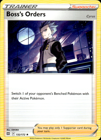 Boss's Orders [Cyrus] Brilliant Stars 132/172 Holo Rare Holo Pokémon — English