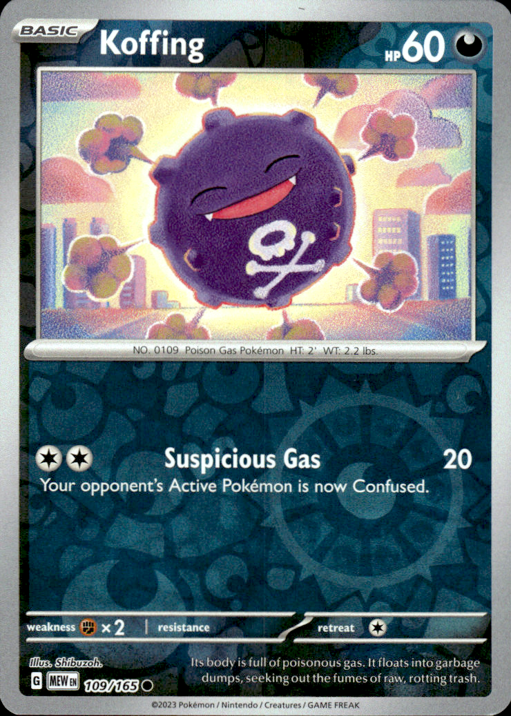 Koffing Scarlet & Violet 151 109/165 Common Reverse Holo Pokémon — English