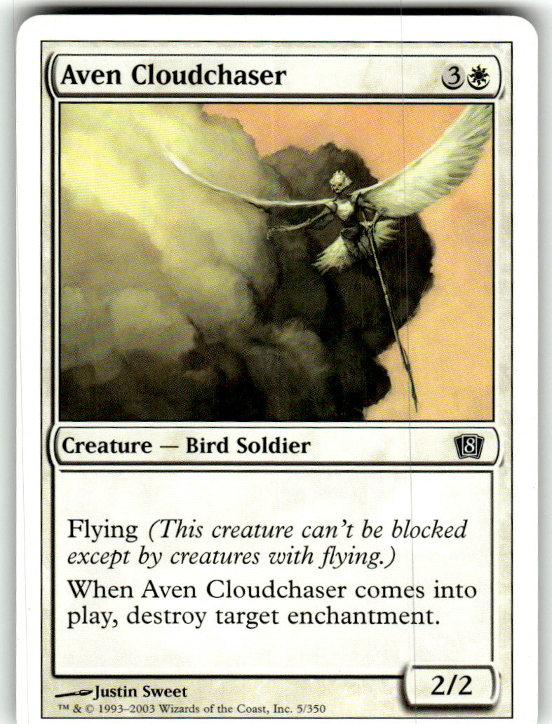 Aven Cloudchaser 8th Edition 5 C Magic: The Gathering Lightly Played