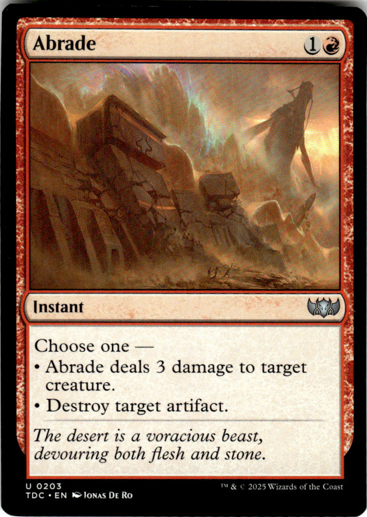 Abrade Commander: Tarkir: Dragonstorm 203 U Magic: The Gathering Near Mint