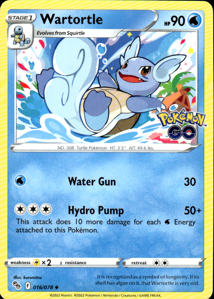 Wartortle Pokemon GO 016/078 Uncommon Pokémon — English Near Mint