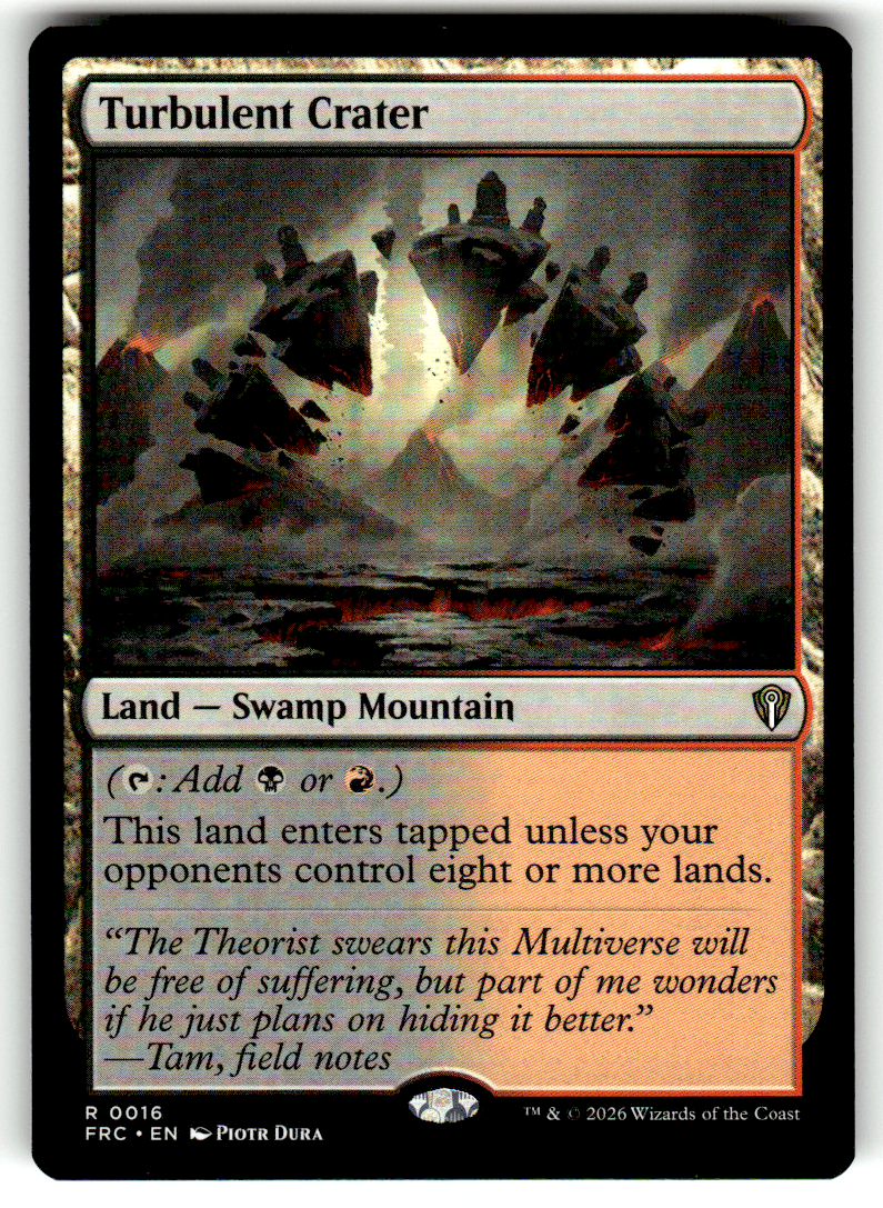Turbulent Crater Commander: Reality Fracture 16 R Magic: The Gathering Near Mint