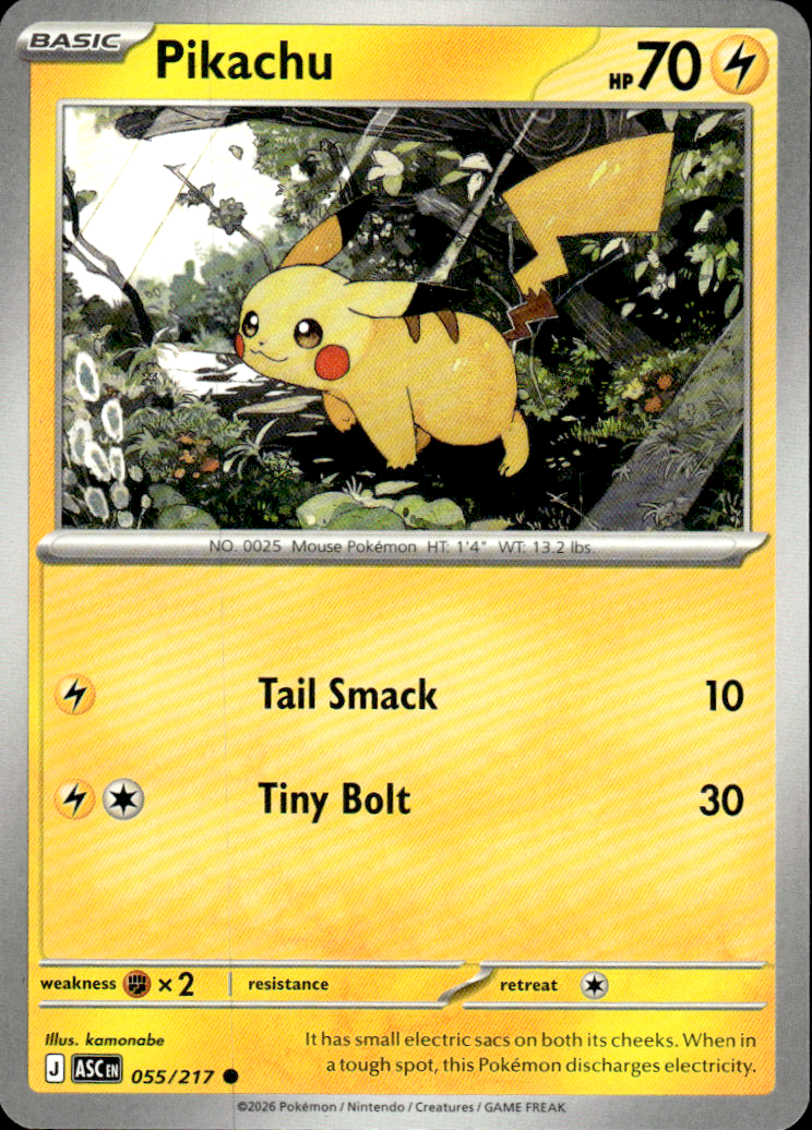 Pikachu Ascended Heroes 055/217 Common Pokémon — English Near Mint