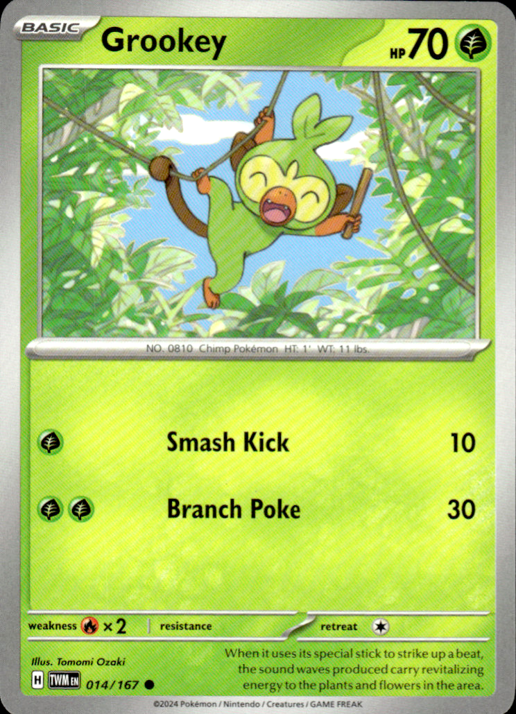 Grookey Twilight Masquerade 014/167 Common Pokémon — English Near Mint