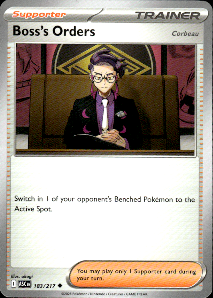 Boss's Orders [Corbeau] Ascended Heroes 183/217 Uncommon Pokémon — English