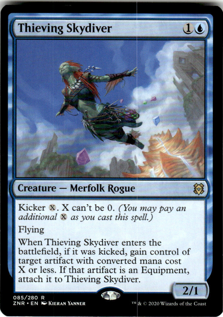 Thieving Skydiver Zendikar Rising 85 R Magic: The Gathering Near Mint