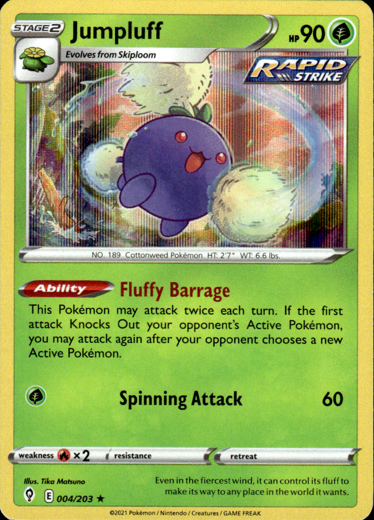 Jumpluff Evolving Skies 004/203 Holo Rare Holo Pokémon — English Lightly Played