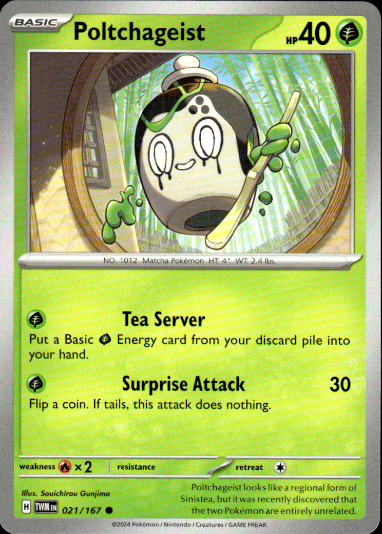 Poltchageist Twilight Masquerade 021/167 Common Pokémon — English Near Mint