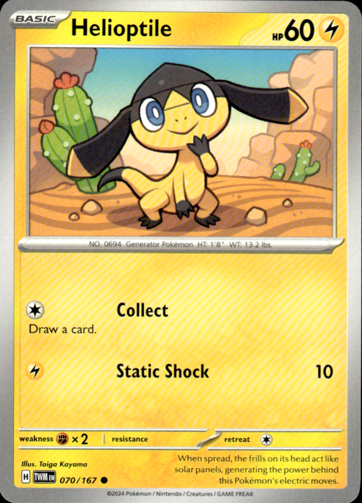 Helioptile Twilight Masquerade 070/167 Common Pokémon — English Near Mint