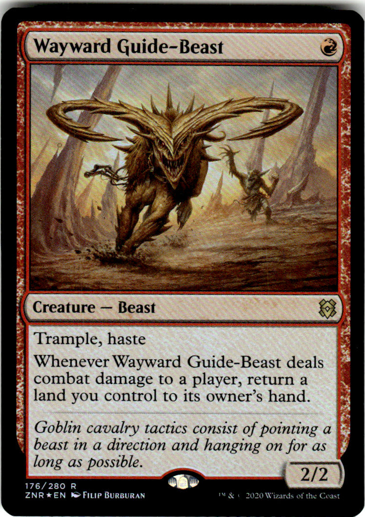Wayward Guide-Beast Zendikar Rising 176 R Foil Magic: The Gathering Near Mint