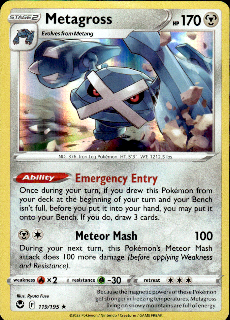 Metagross Silver Tempest 119/195 Holo Rare Holo Pokémon — English Near Mint