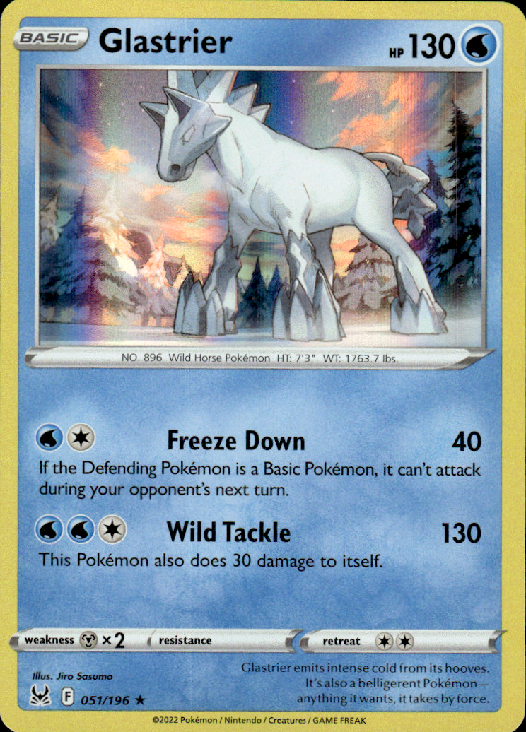 Glastrier Lost Origin 051/196 Holo Rare Holo Pokémon — English Near Mint