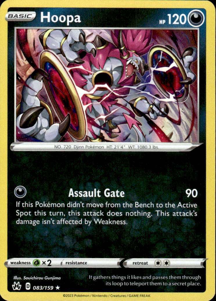 Hoopa Crown Zenith 083/159 Holo Rare Holo Pokémon — English Near Mint