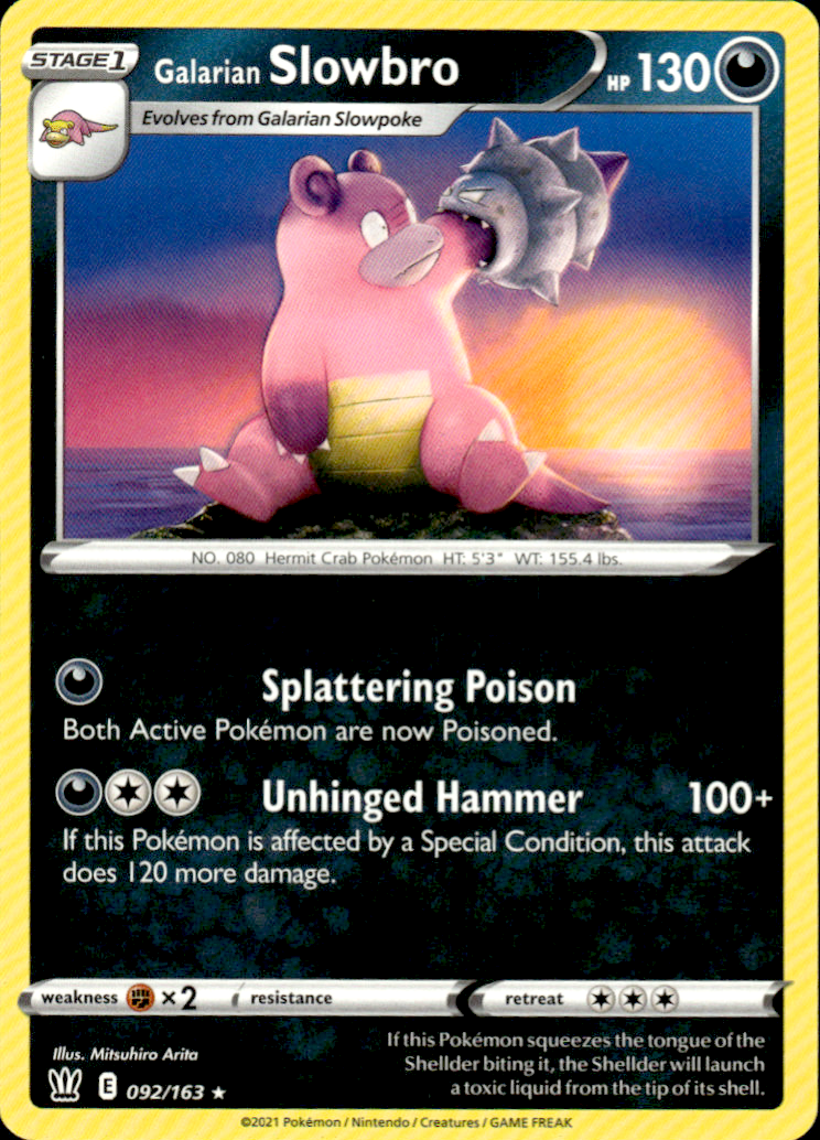 Galarian Slowbro Battle Styles 092/163 Rare Pokémon — English Lightly Played