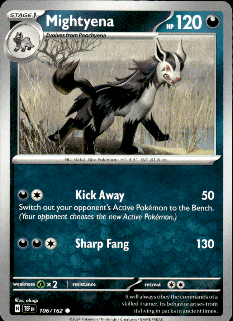 Mightyena Temporal Forces 106/162 Common Pokémon — English Near Mint