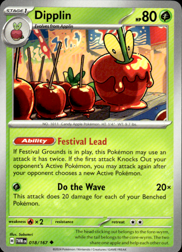 Dipplin Twilight Masquerade 018/167 Uncommon Pokémon — English Near Mint