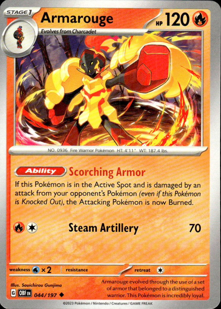 Armarouge Obsidian Flames 044/197 Uncommon Pokémon — English Near Mint